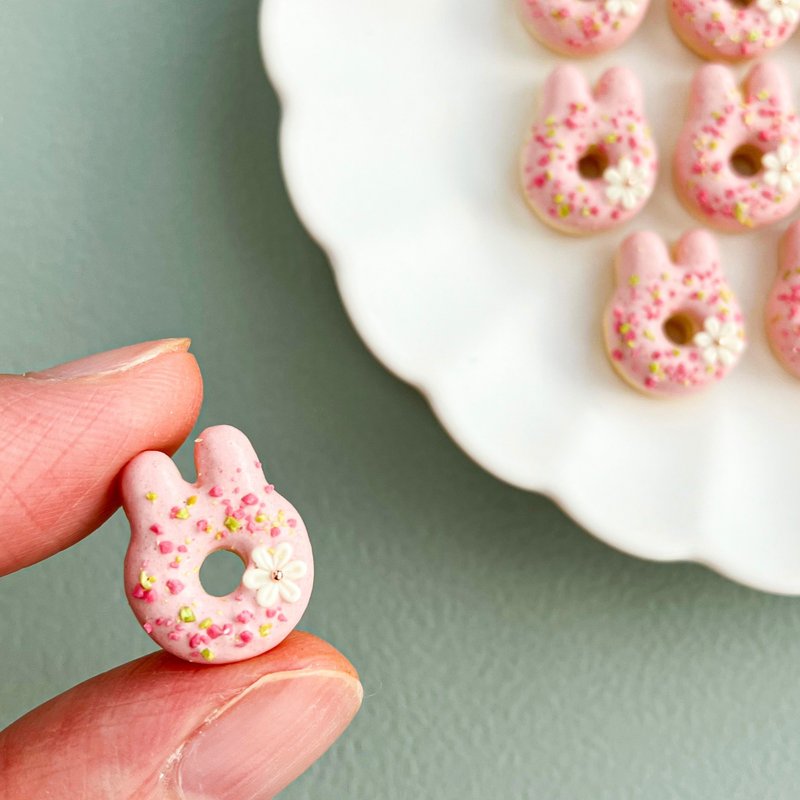 巧克力兔肉甜甜圈 - 玩偶/公仔 - 粘土 粉红色