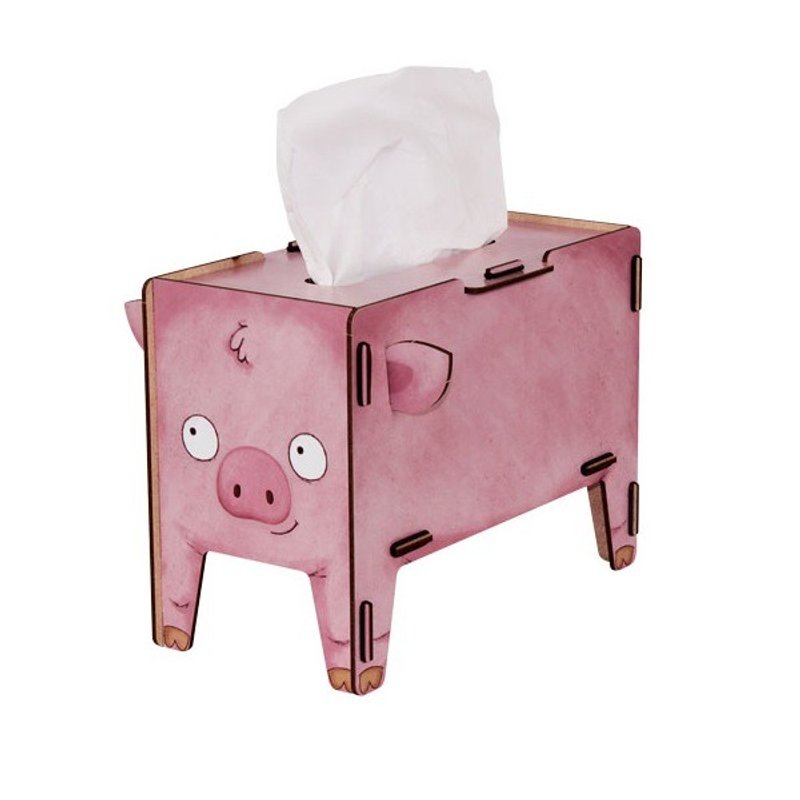 德国 Werkhaus 童趣动物面纸盒-小猪 - 纸巾盒 - 木头 粉红色