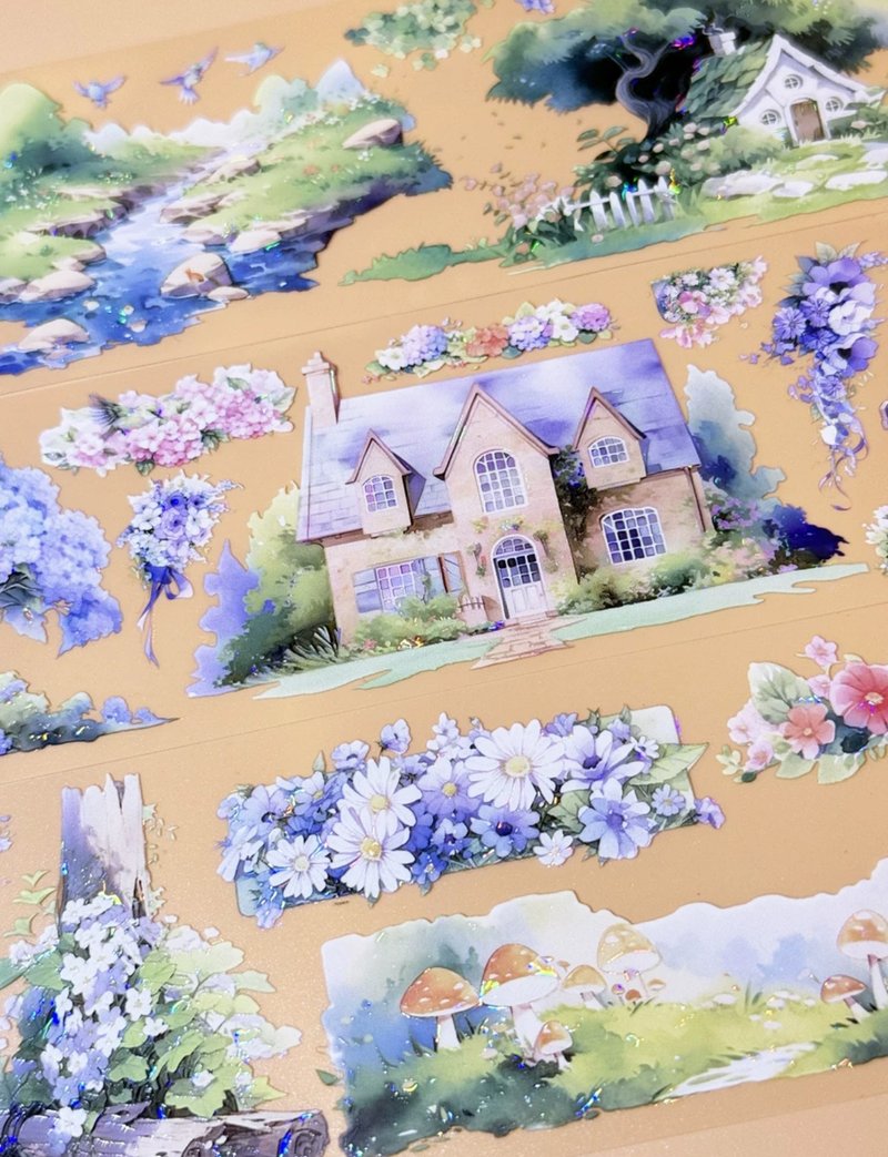 湖畔庄园 PET 纸胶带 贝壳光 - 纸胶带 - 其他材质 多色