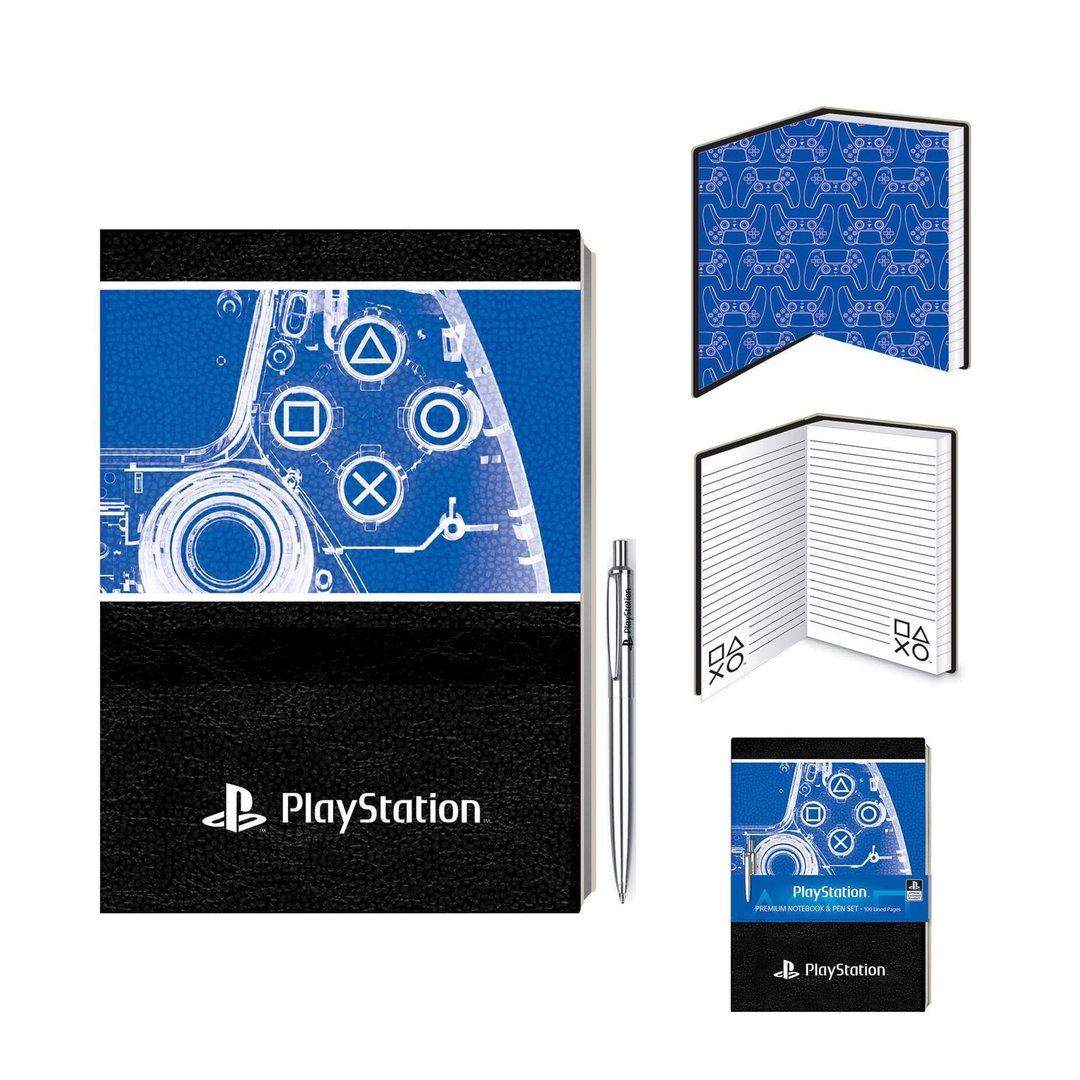 【英国空运】  PlayStation 5 Dual Sense手掣A5笔记本原子笔套组 - 笔记本/手帐 - 纸 多色