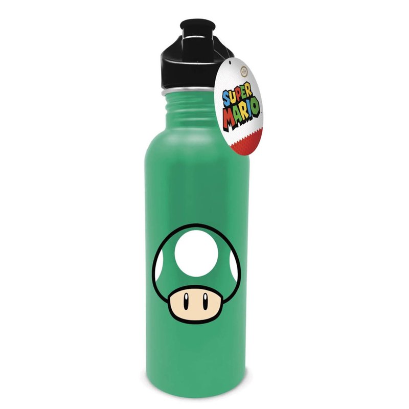 任天堂官方授权玛利欧绿色1UP欧蘑菇金属水瓶/水壶, 700mL - 水瓶/水壶 - 其他材质 绿色