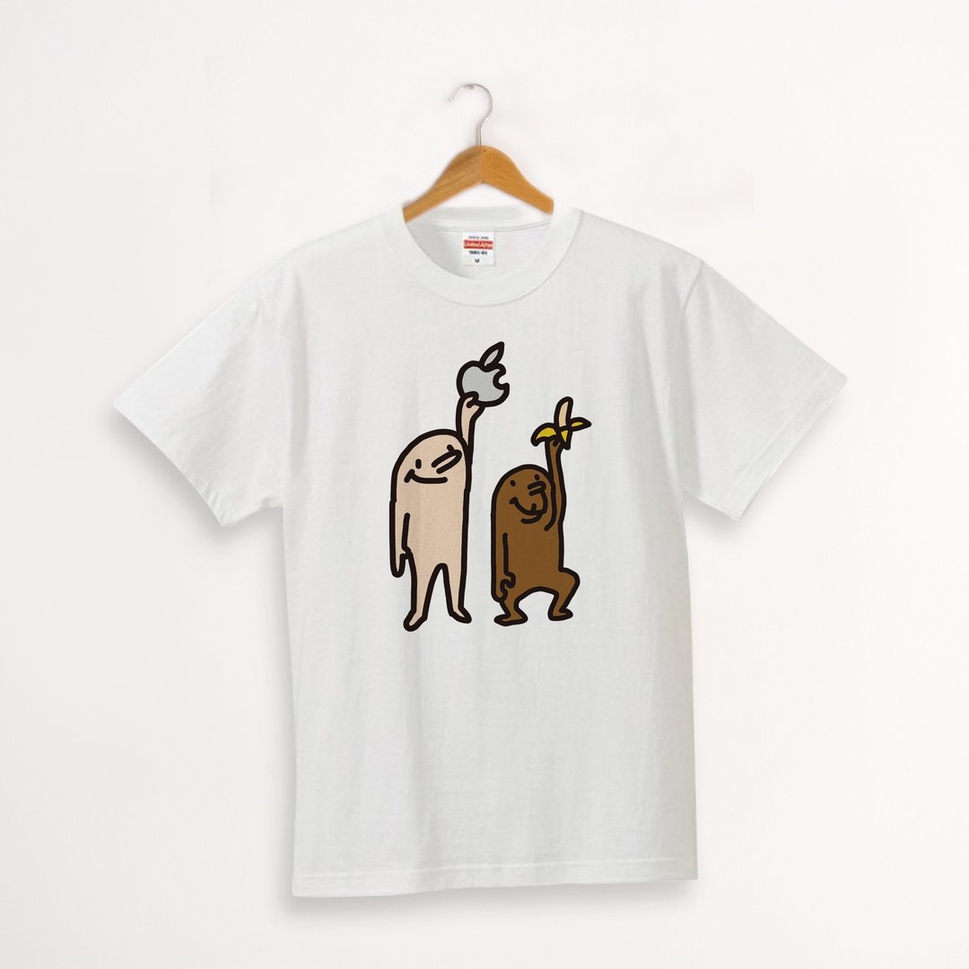 【棉制上衣】人类爱苹果、猴子爱香蕉 /T-shirt /麦考艾裘MKAC - 中性连帽卫衣/T 恤 - 棉 白色