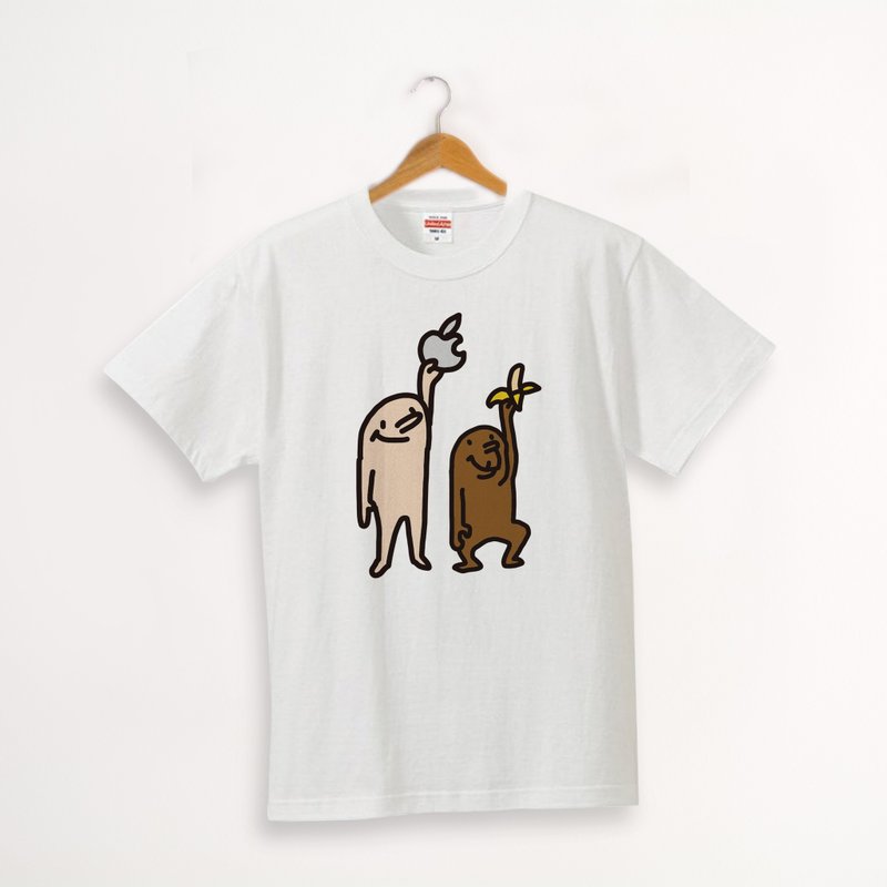 【棉制上衣】人类爱苹果、猴子爱香蕉 /T-shirt /麦考艾裘MKAC - 中性连帽卫衣/T 恤 - 棉．麻 白色