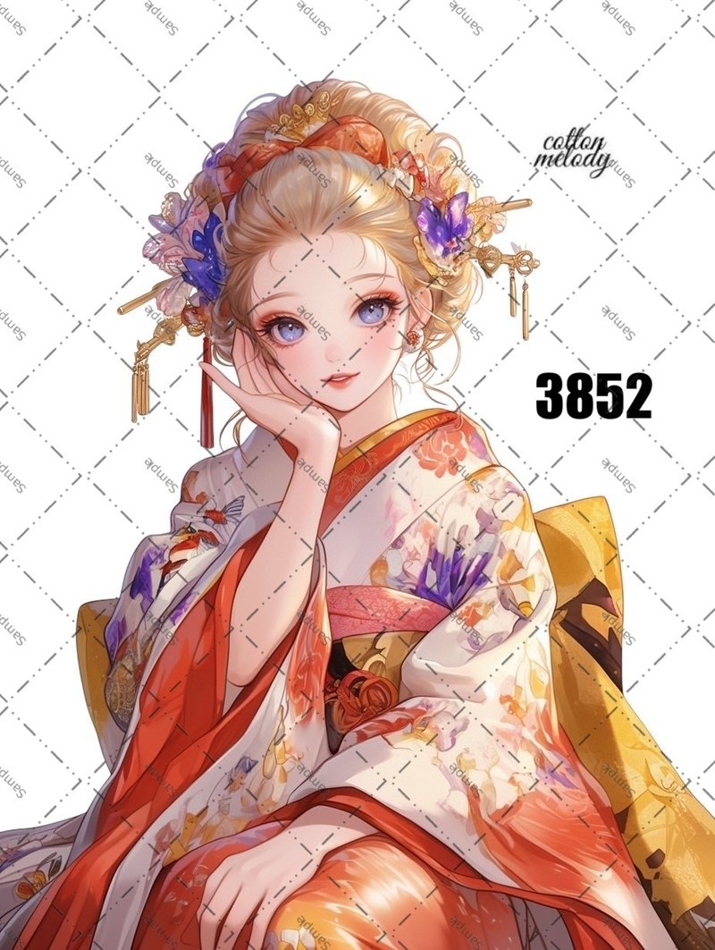original sticker no.3852 人物贴纸 原创贴纸 原创人物贴纸 装饰贴纸 cotton melody - 贴纸 - 纸 