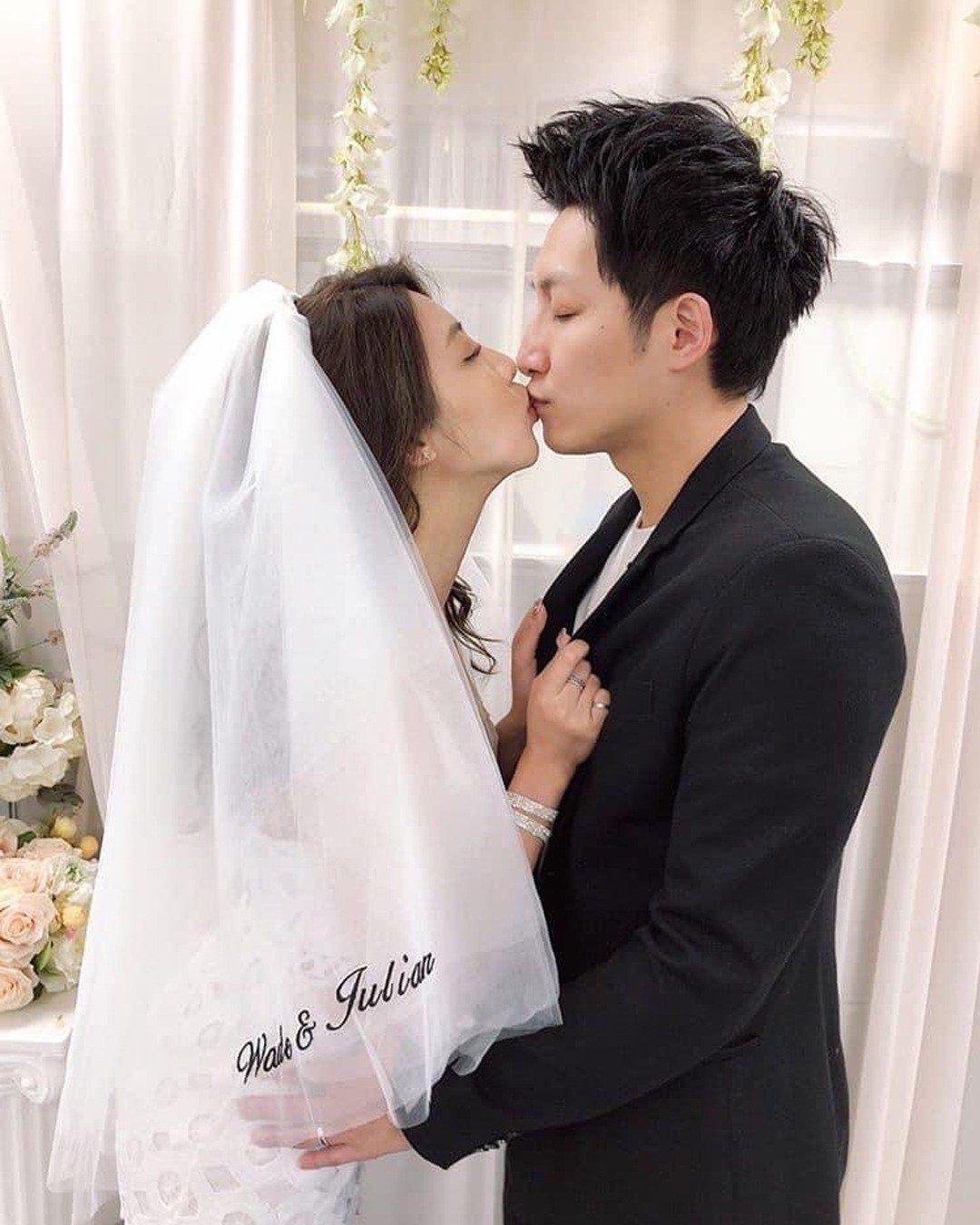 Name Embroidery Wedding Veil - 发饰 - 聚酯纤维 白色