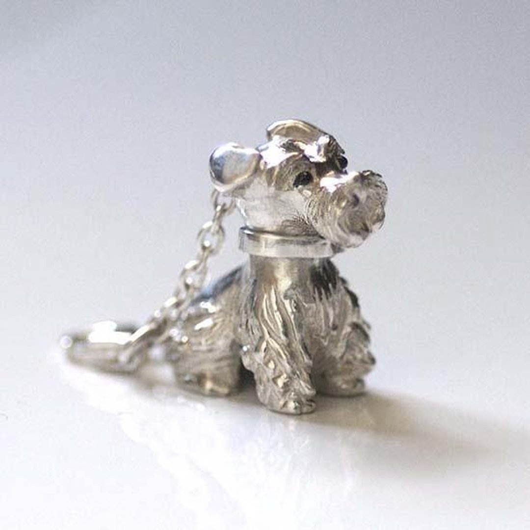 Schnauzer Charm Pendant 2 - 项链 - 其他金属 银色