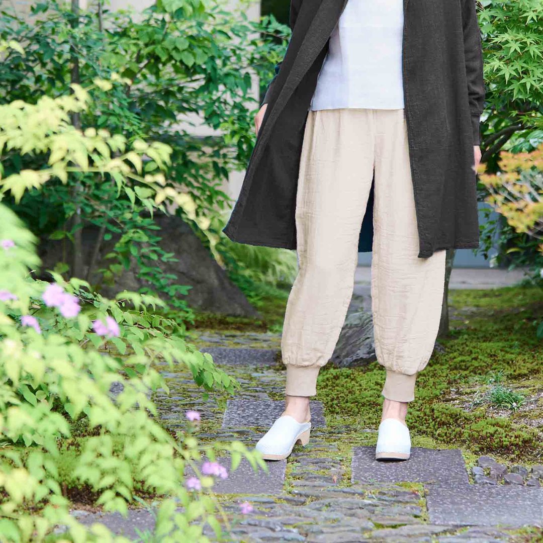 Slavic mosquito net pants - 中性裤装 - 棉．麻 绿色