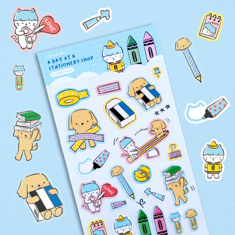 文具店的一天贴纸 - 贴纸 - 防水材质 