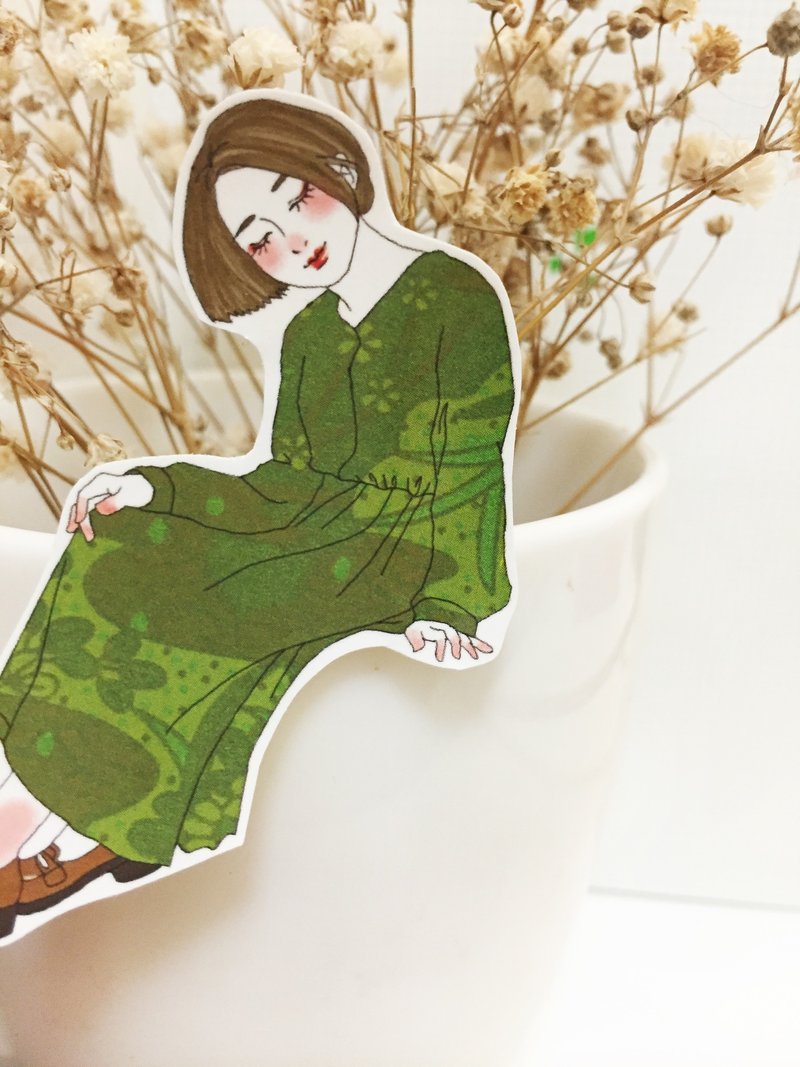 贴贴小日子女孩单张贴纸-四叶草 - 贴纸 - 纸 绿色