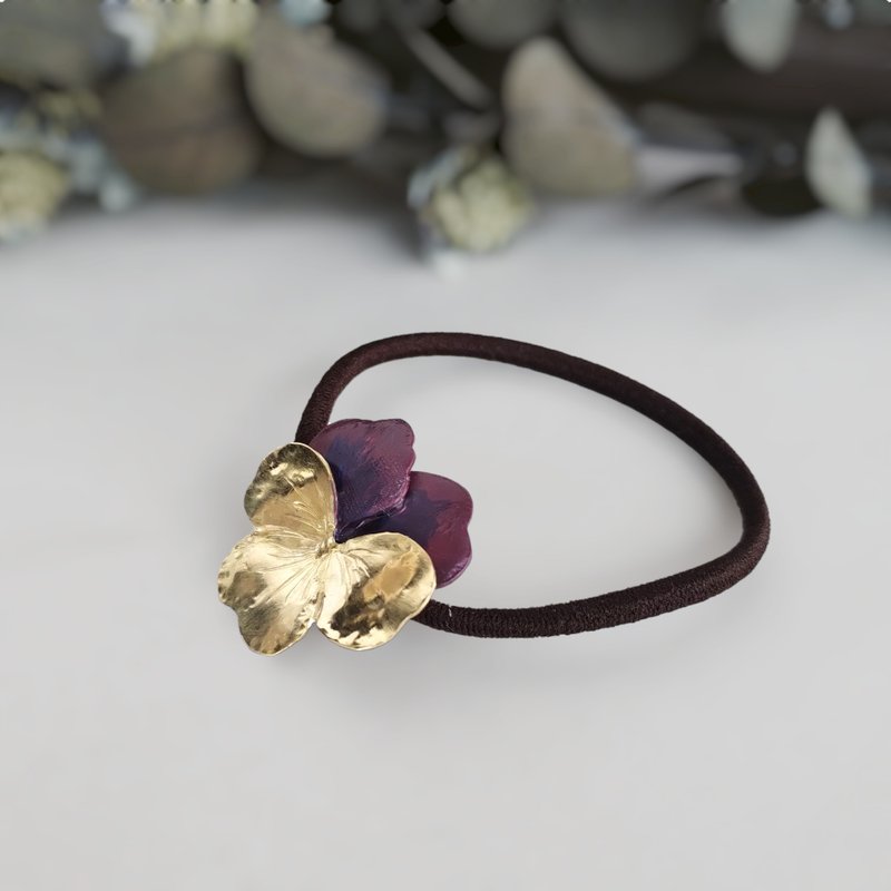 黄铜三色堇发圈 - 发饰 - 铜/黄铜 金色