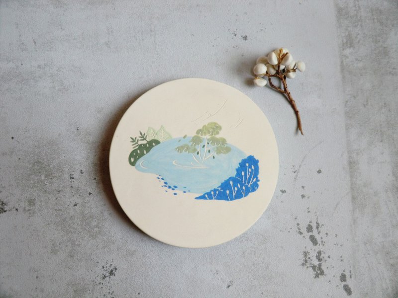 湖泊交响乐 陶瓷吸水杯垫 - 杯垫 - 瓷 白色