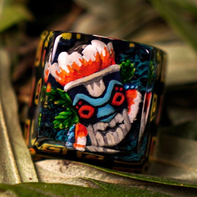 Elder Shaman Mask, Custom keycap,  custom mechanical keyboard build, OEM keycap - 电脑配件 - 树脂 蓝色