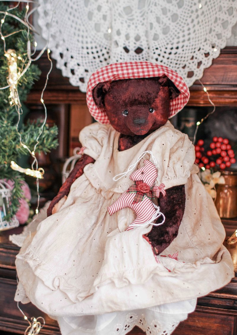 手工收藏泰迪熊 OOAK 毛绒玩具礼物家居装饰艺术 DIY手工 - 玩偶/公仔 - 其他材质 多色