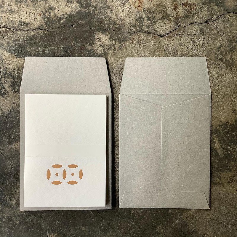 小卡/金钱通花/灰色信封/5入 - 卡片/明信片 - 纸 白色