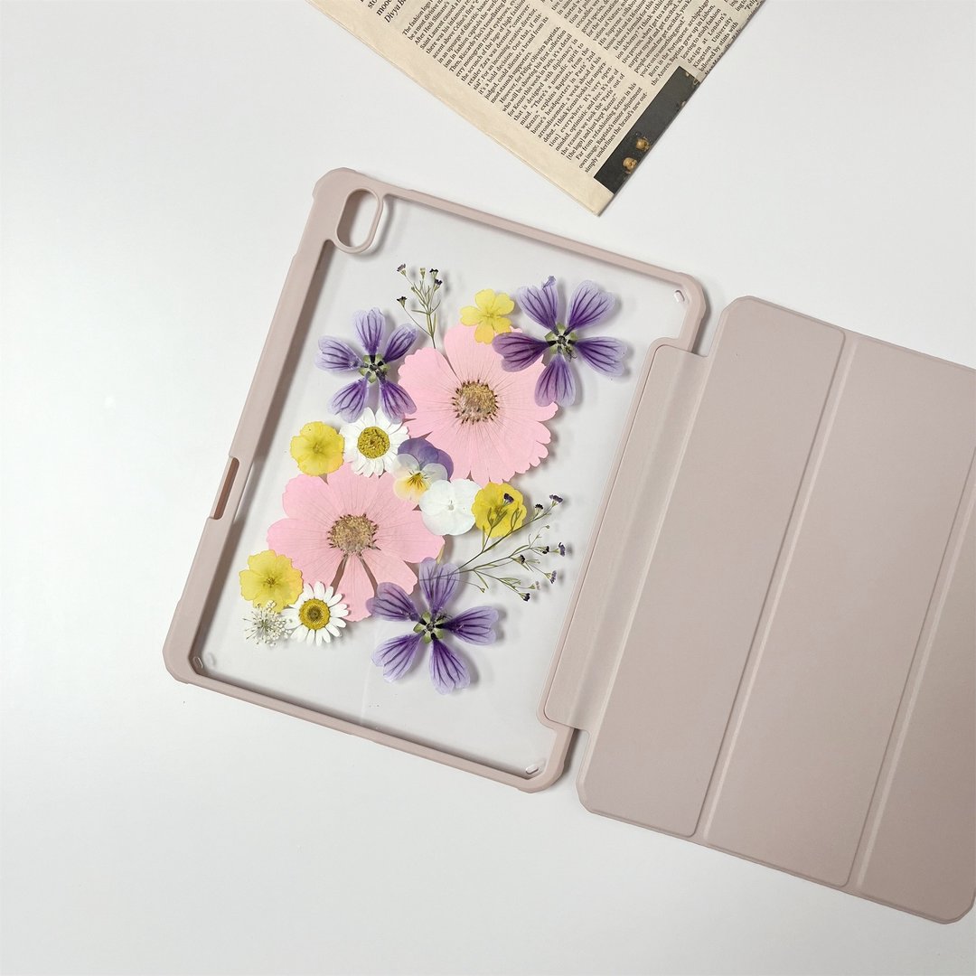 烟花粉黛手作押花iPad壳 iPad Air 11寸 13寸 iPad Pro 11寸 13寸 - 平板/电脑保护壳 - 植物．花 