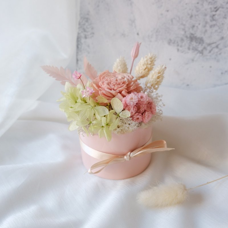 【小盆花】盆栽/粉色/不凋花/永生花/干燥花/七夕/情人节 - 植栽/盆栽 - 植物．花 粉红色