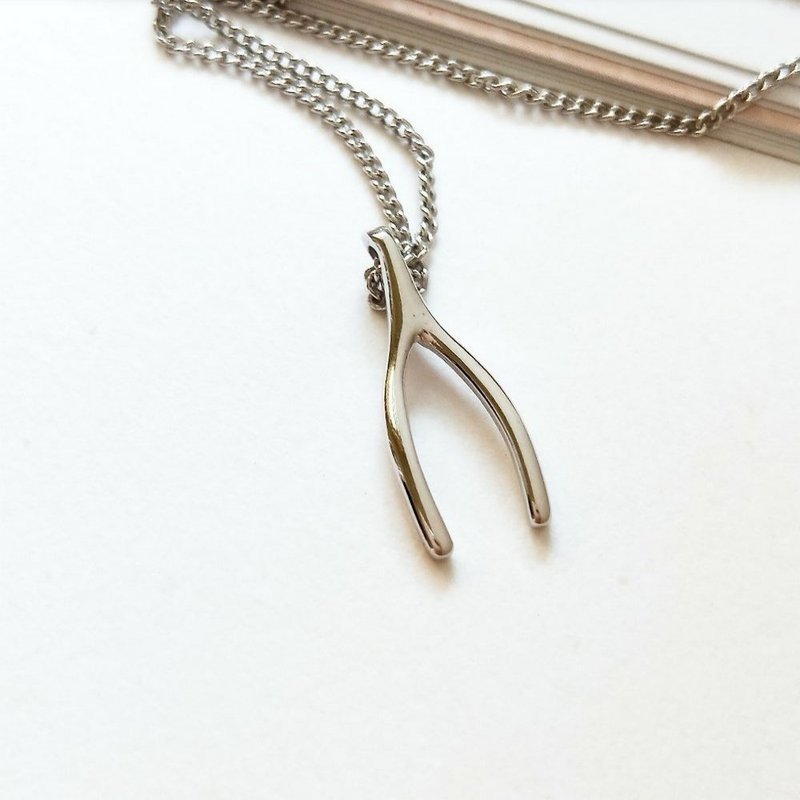 DoriAN 许愿骨Wishbone925纯银项链 附礼物包装 纯银保证卡 - 项链 - 纯银 银色
