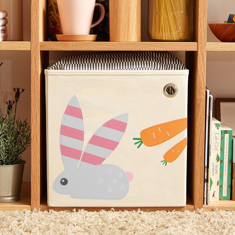 条纹兔兔 - 玩具收纳箱 - 其他 - 棉．麻 粉红色