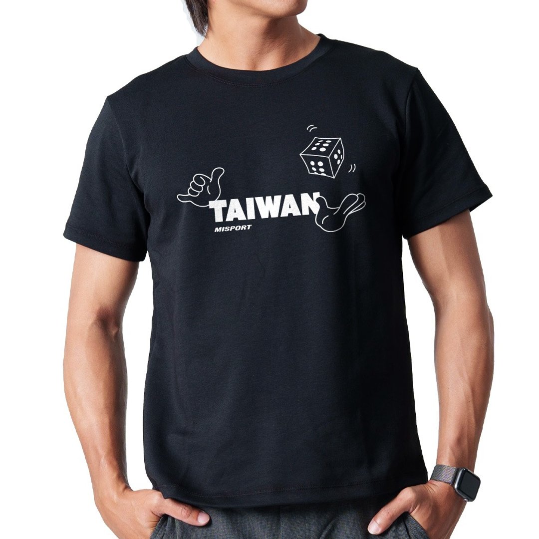 立体机能棉 T-骰子幸运 6 运动衣 应援服 机能服 MIT 台湾制 - 男装运动衣 - 聚酯纤维 黑色