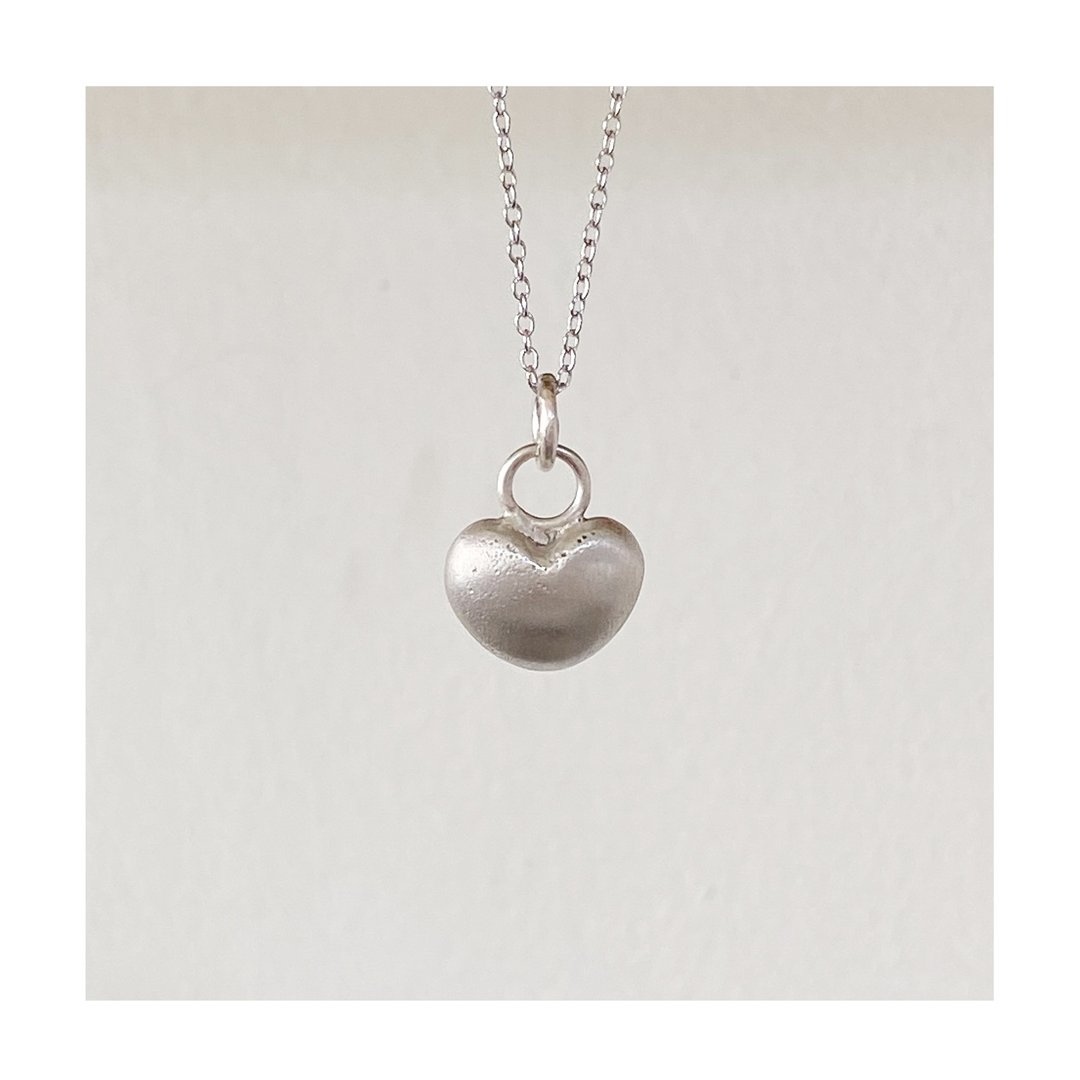 925银项链心形 手工制实心银 Heart - 项链 - 纯银 