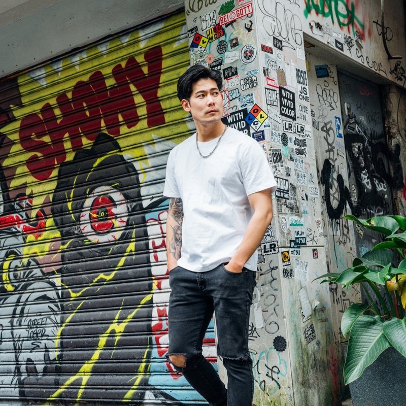 【24H快速出货】盔甲ARMOUR / 抗激凸厚磅超硬挺9.8oz素色短袖男T - 男装上衣/T 恤 - 棉．麻 黑色