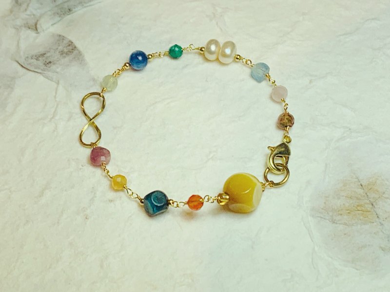 缤纷梦境黄铜多宝石手链 - 手链/手环 - 宝石 