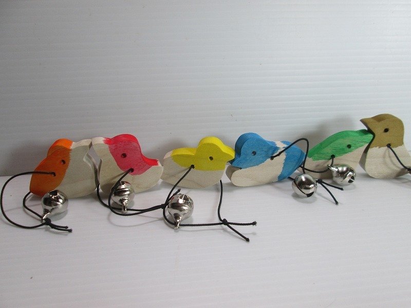 Zodiac Rooster Tori Six Birds Key Folder b Japan postage205 yen - 钥匙链/钥匙包 - 木头 红色