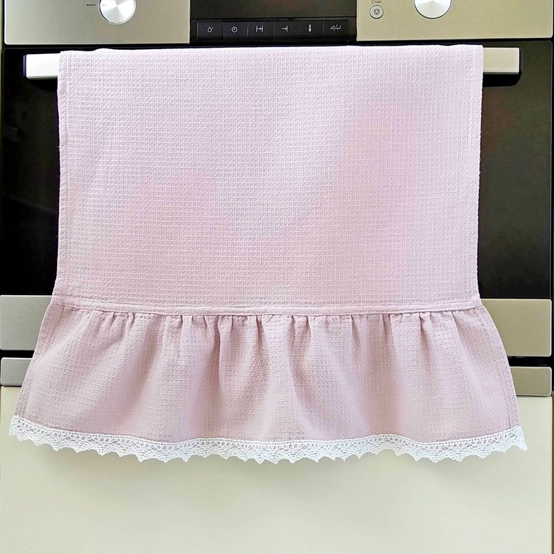 Dish towels decorative for kitchen, Eco friendly tea towels, 有機棉毛巾, 可持續禮物 - 毛巾浴巾 - 亚麻 粉红色