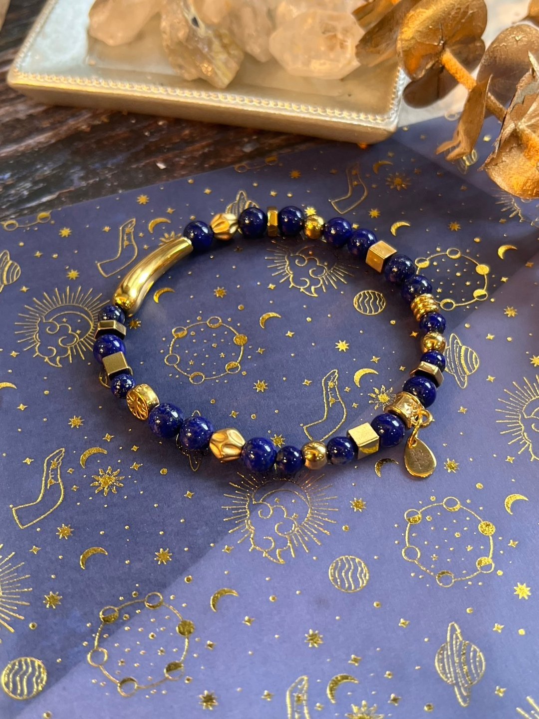 定制化水晶矿石手链 深蓝之誓  真理与尊荣水晶手链 - 手链/手环 - 水晶 