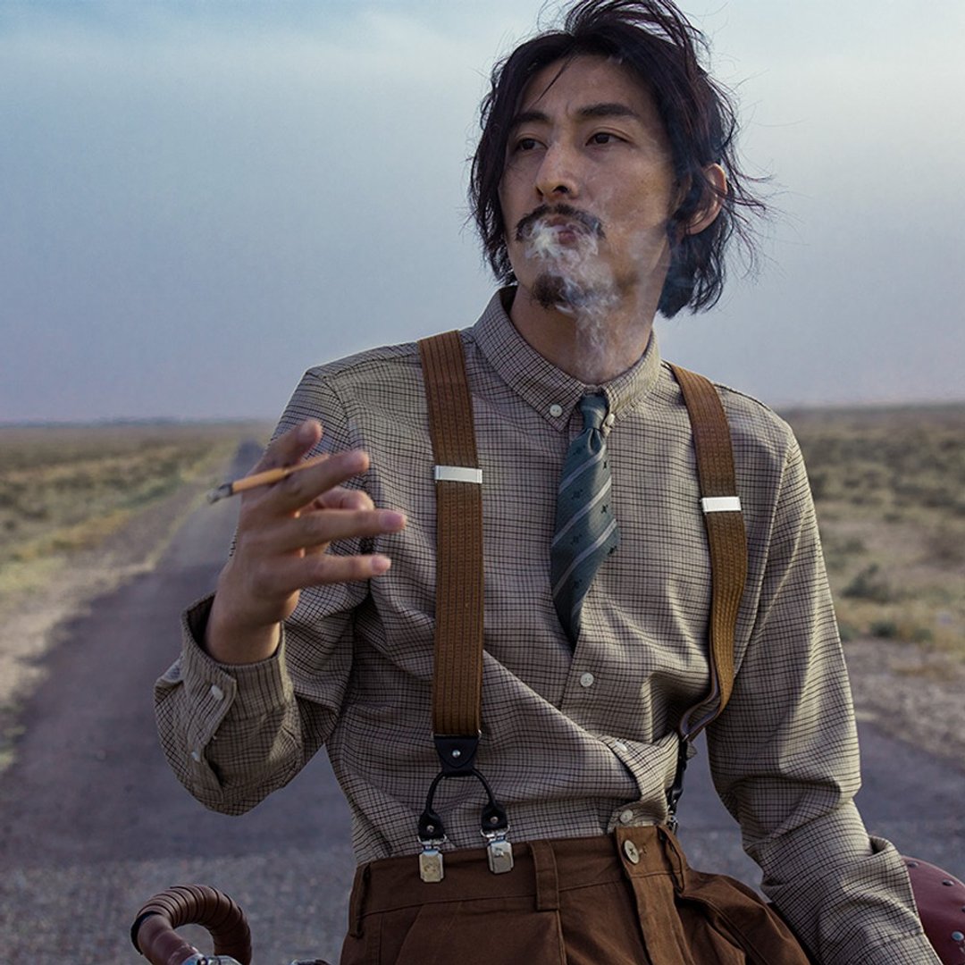 原创设计英伦格子衬衫男士 复古商务正装休闲西装长袖衬衣 - 男装衬衫 - 聚酯纤维 卡其色