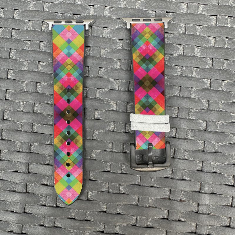 色彩几何图案 Apple Watch 潮流硅胶表带 -cr75 - 表带 - 硅胶 多色