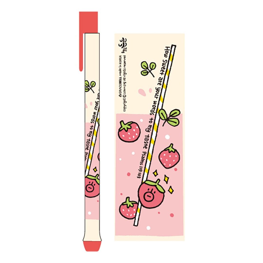 Hello DunDun 啰登登系列 按压式原子笔 02.草莓 - 圆珠笔/中性笔 - 塑料 