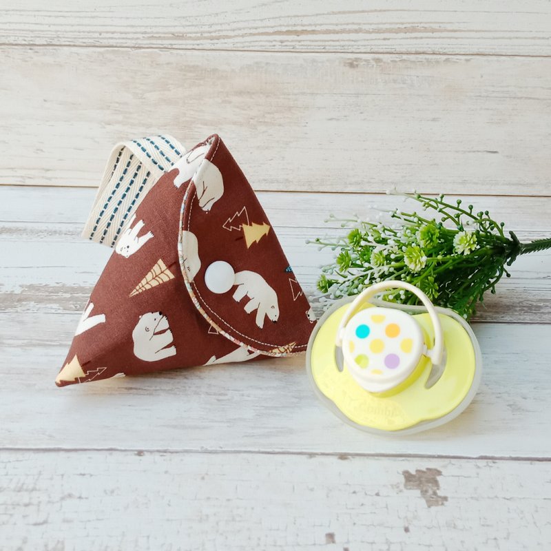 【耳机收纳袋】咖啡熊 - 收纳用品 - 棉．麻 咖啡色