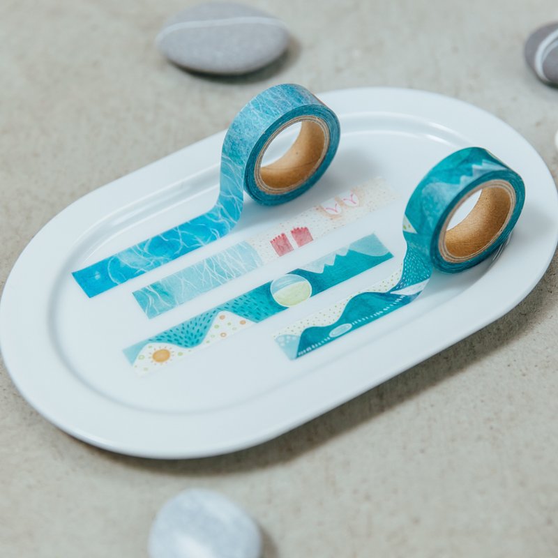 岛屿旅行│纸胶带 - 纸胶带 - 纸 蓝色