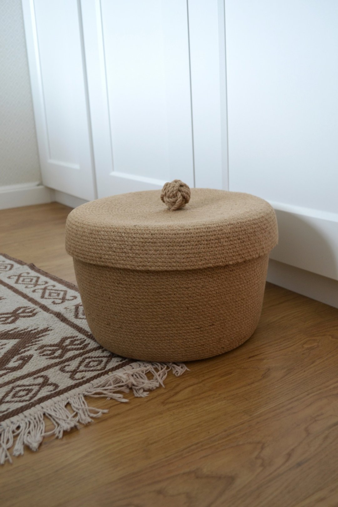 Large laundry basket with lid , toy basket - 收纳用品 - 棉．麻 卡其色