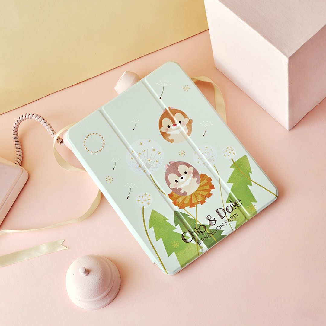 Disney Ufufy-奇奇与蒂蒂的蒲公英强悍磁吸 iPad 三折保护壳 - 平板/电脑保护壳 - 塑料 多色