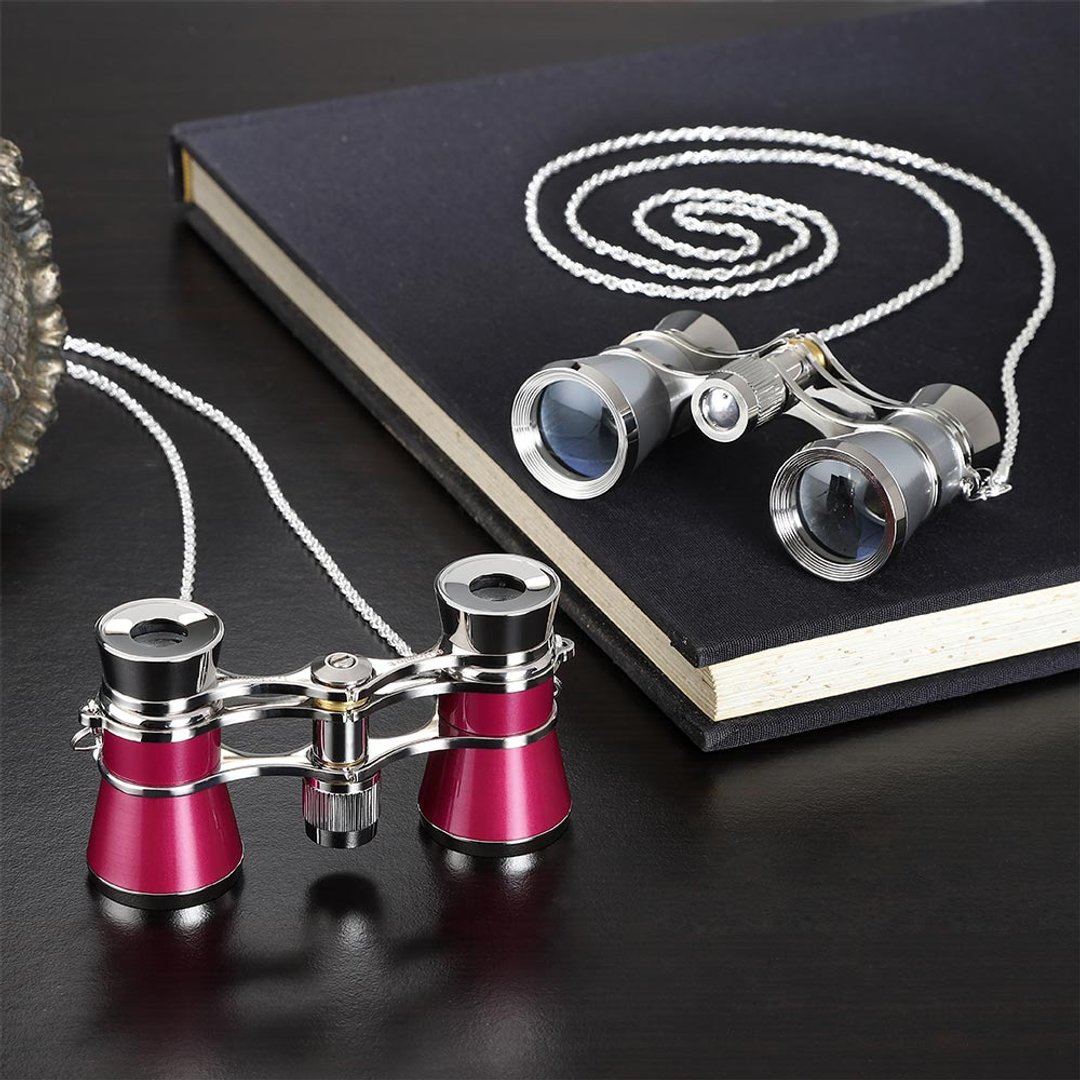 Opera Glasses 3x24mm 医疗钢项链式经典歌剧望远镜【I033】 - 露营用品 - 玻璃 灰色