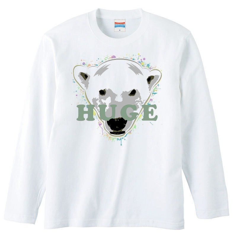 长袖 T 恤 / HUGE - 男装上衣/T 恤 - 棉．麻 白色