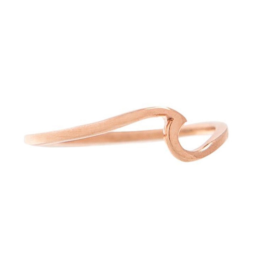 Pura Vida 美国手工ROSE GOLD WAVE波浪造型玫瑰金戒指 - 戒指 - 防水材质 粉红色