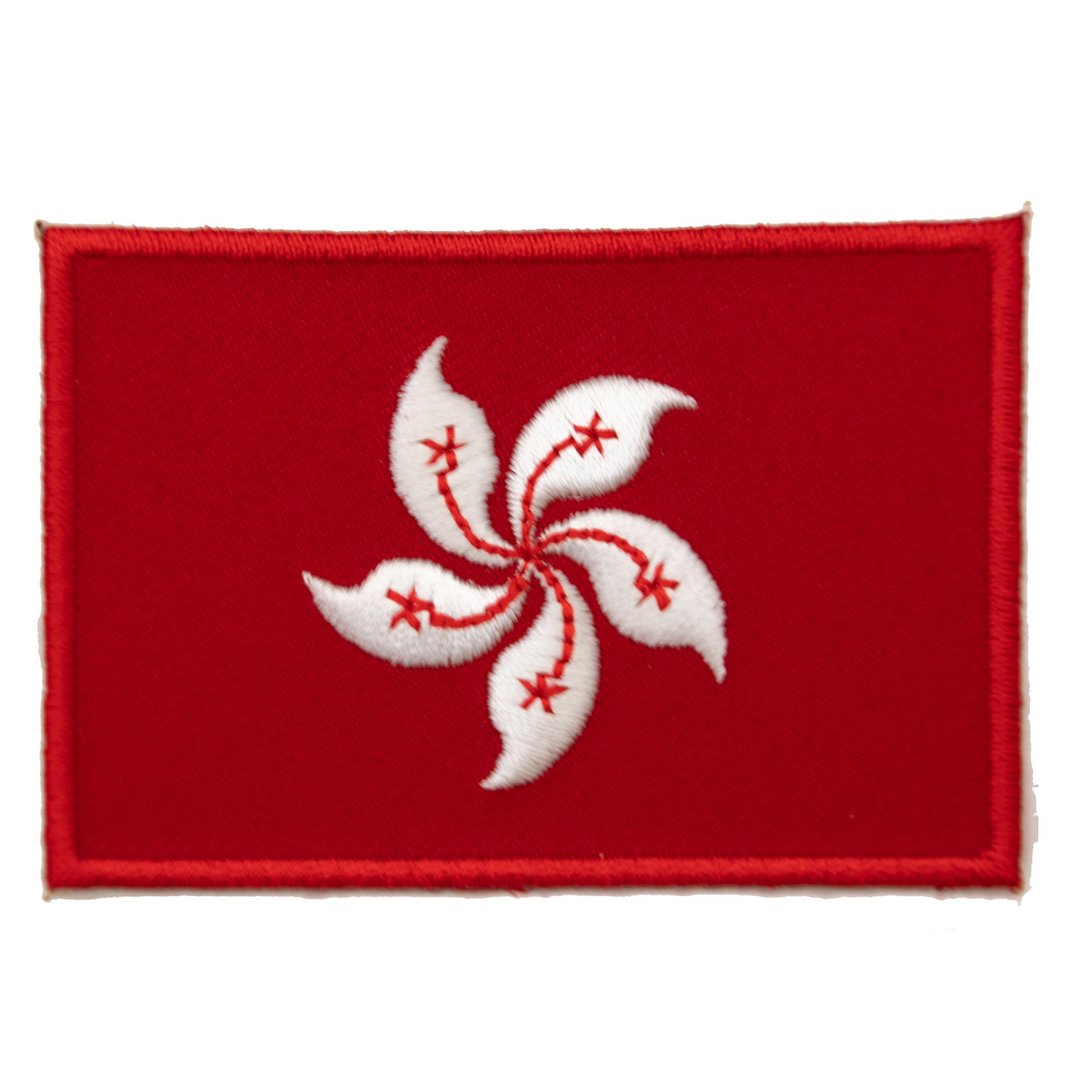 香港布艺补丁 电绣徽章 Flag Patch布标贴纸 熨烫徽章 热烫烫布贴 - 徽章/别针 - 绣线 多色