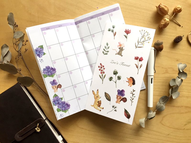 Zoes Forest 2026万年手帐月计划 TN Travelers notebook - 笔记本/手帐 - 纸 白色