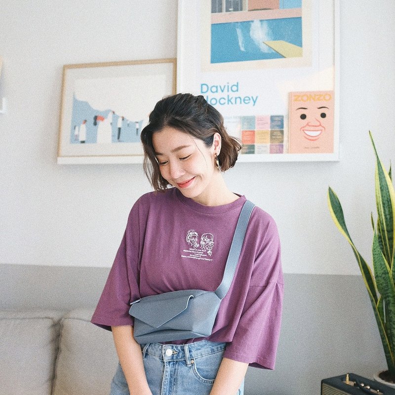 斜挎包 Sunglasses chest bag / waist bag / shoulder bag - Blue - 侧背包/斜挎包 - 人造皮革 蓝色