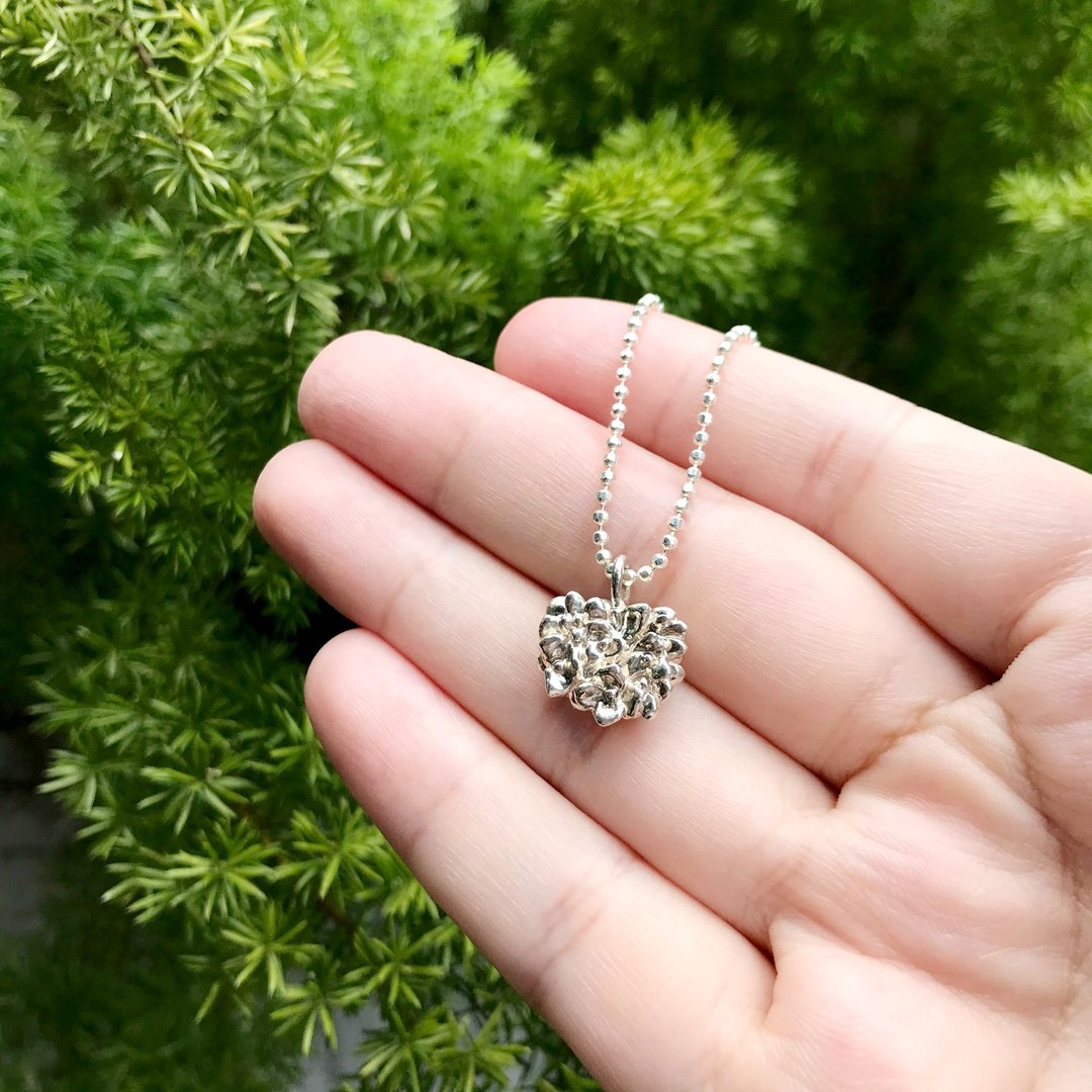 心爱的绣球花 纯银项链silver925 - 项链 - 纯银 银色