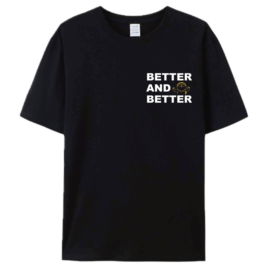 BETTER 黑 / 插画T恤  T-SHIRT  夏季短袖 纯棉 上衣 - 男装上衣/T 恤 - 棉 黑色