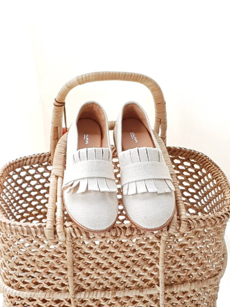 Cloudy Shoes - 女款休闲鞋 - 棉．麻 白色