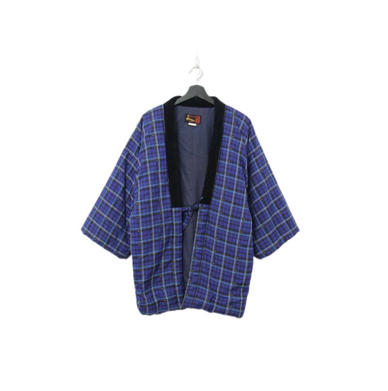 Back to Green-日本带回袢天 蓝色经典格纹 pt-25 /vintage - 男装外套 - 棉．麻 