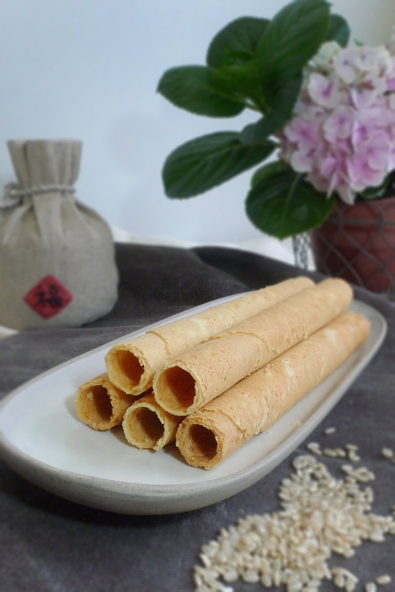 — 无 麸 质 — 手工糙米蛋卷 - 手工饼干 - 新鲜食材 橘色