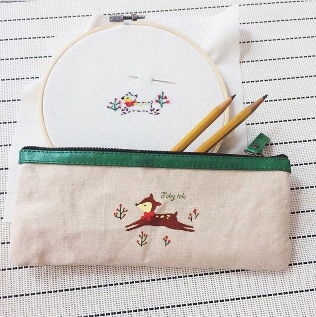 Pencil case - 铅笔盒/笔袋 - 棉 卡其色