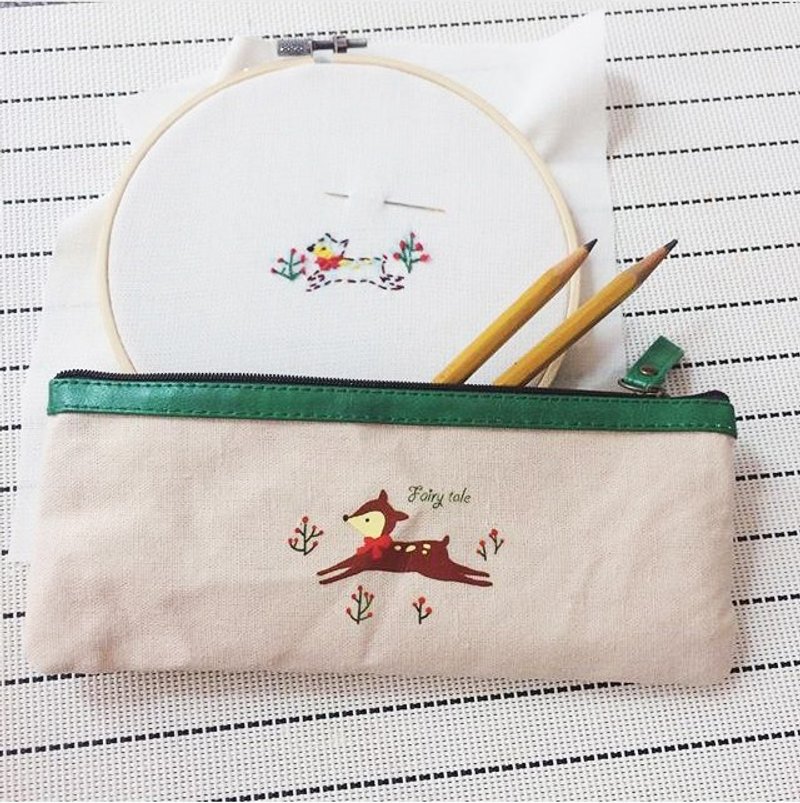 Pencil case - 铅笔盒/笔袋 - 棉．麻 卡其色