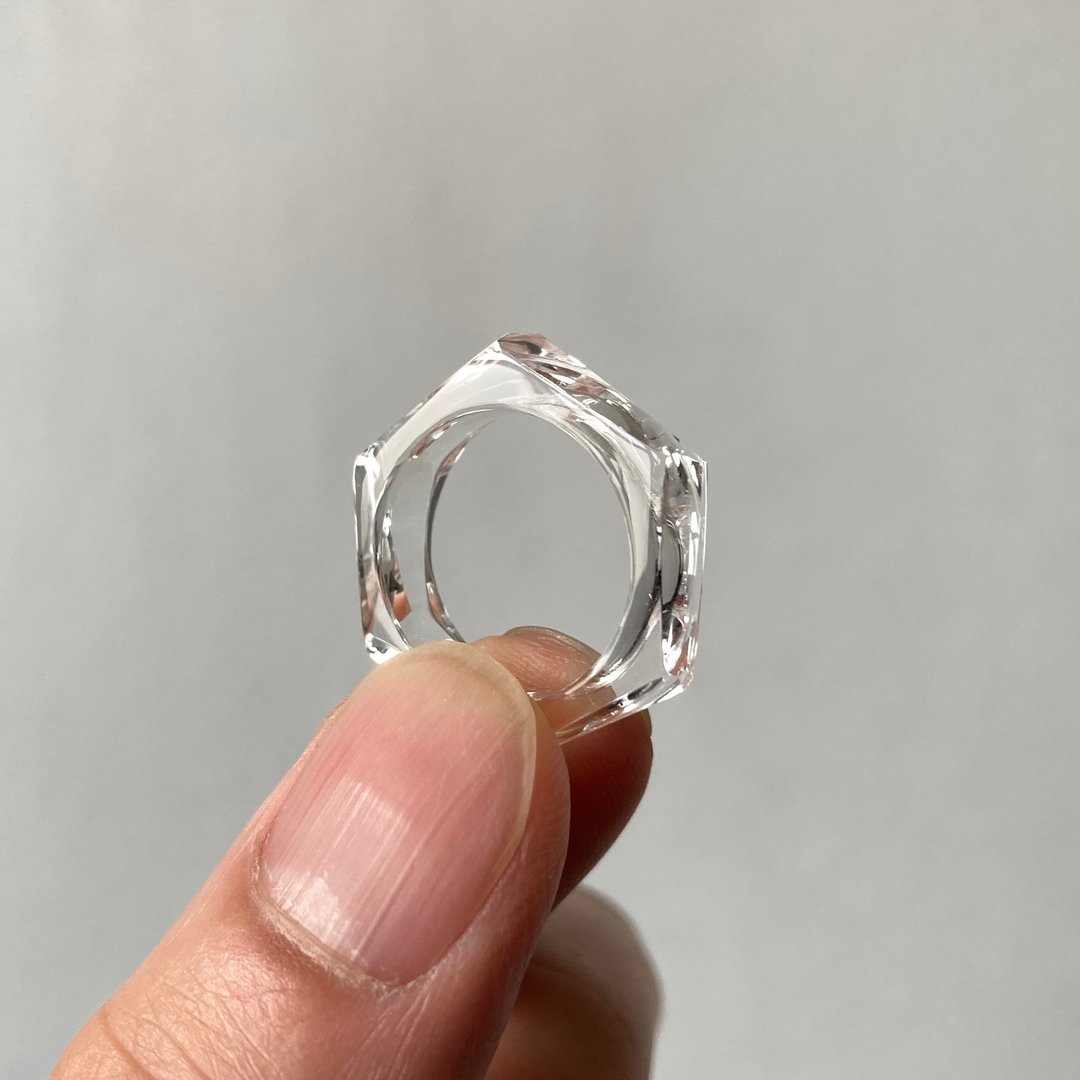 Natural Rock Crystal Quartz Ring - 戒指 - 半宝石 透明